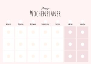 Wochenplan Kindergarten kostenlos zum download