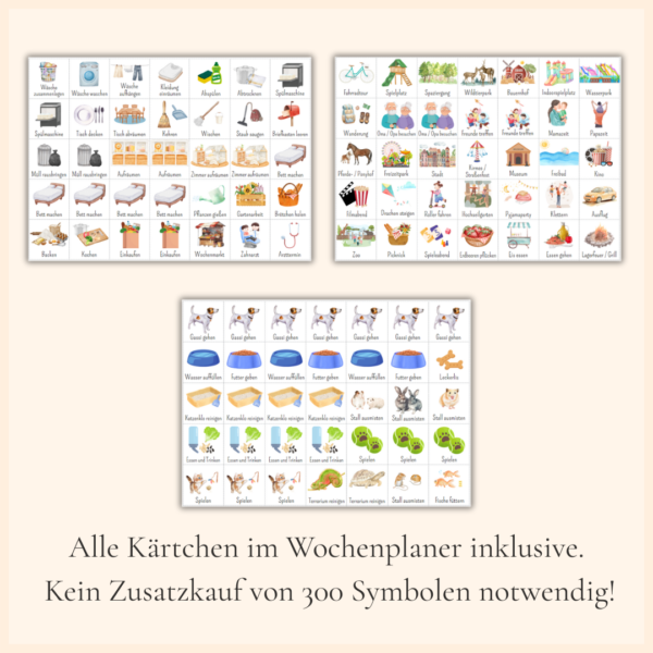 Übersicht kostenlose Symbole Wochenplaner