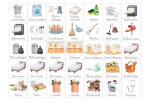 Haushaltsplan für Kinder Kärtchen als PDF zum Download