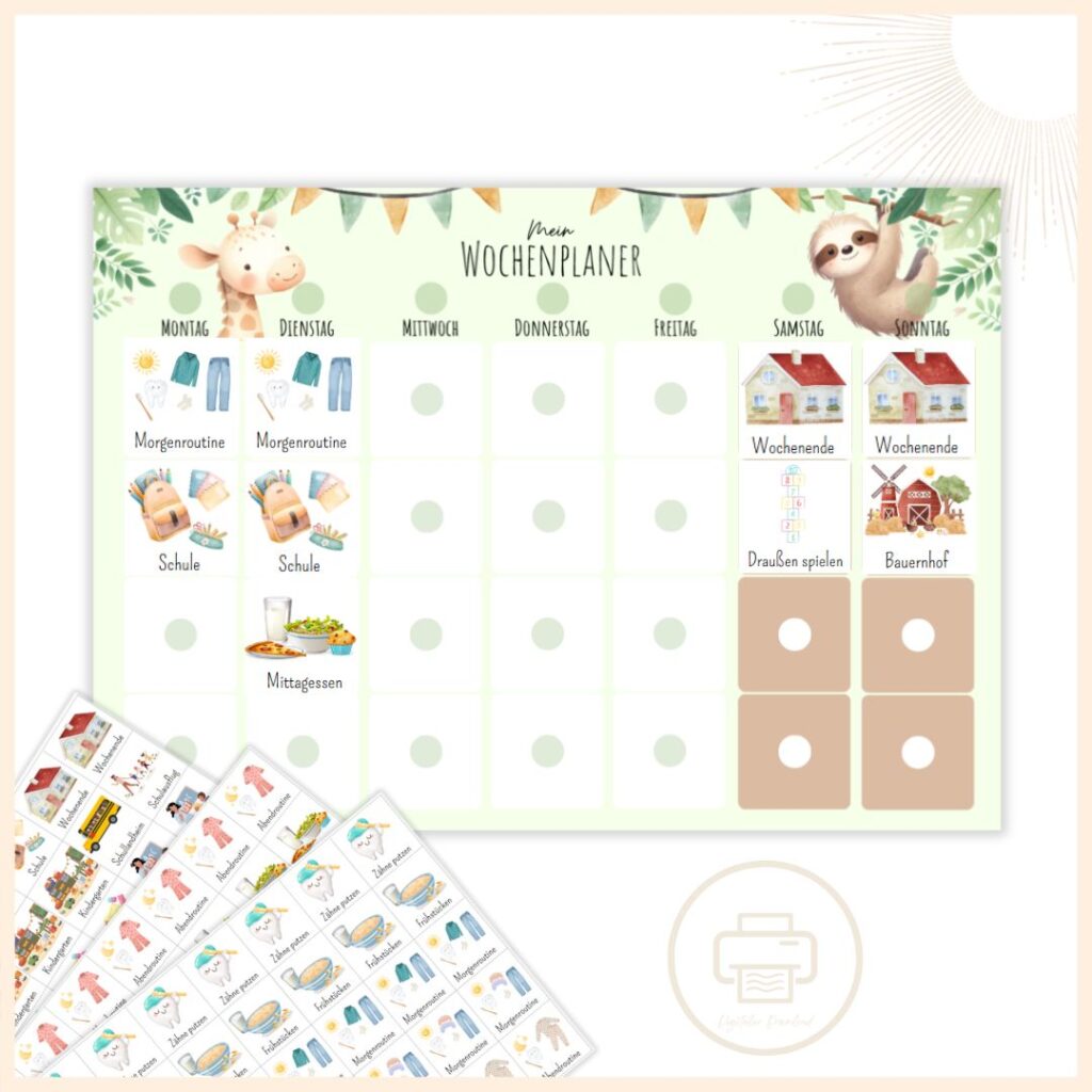 Wochenplan Kinder zum Ausdrucken ️ | DIY | Als PDF ️