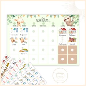 Wochenplan für Kinder Giraffe A4