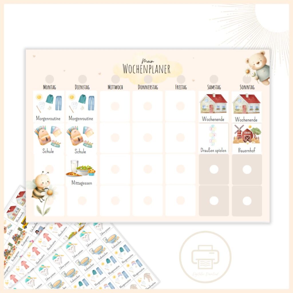 Kindergarten Wochenplan 💗 LITTLEYOGIHAPPYMIND