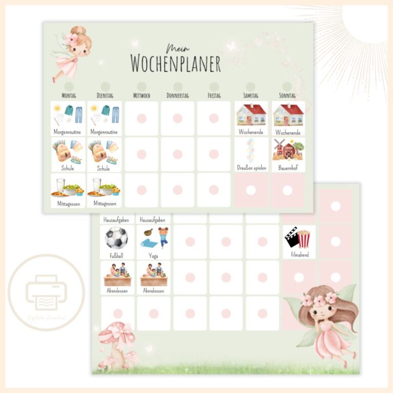 Wochenplan Kinder zum Ausdrucken ️ | DIY | Als PDF ️