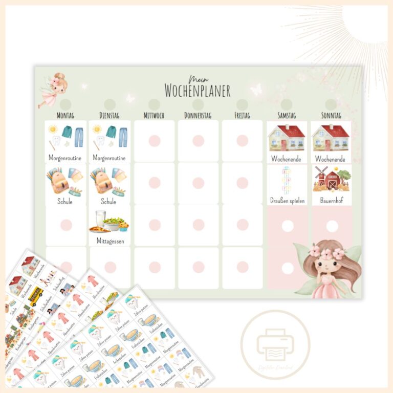 Wochenplan Kinder zum Ausdrucken ️ | DIY | Als PDF ️