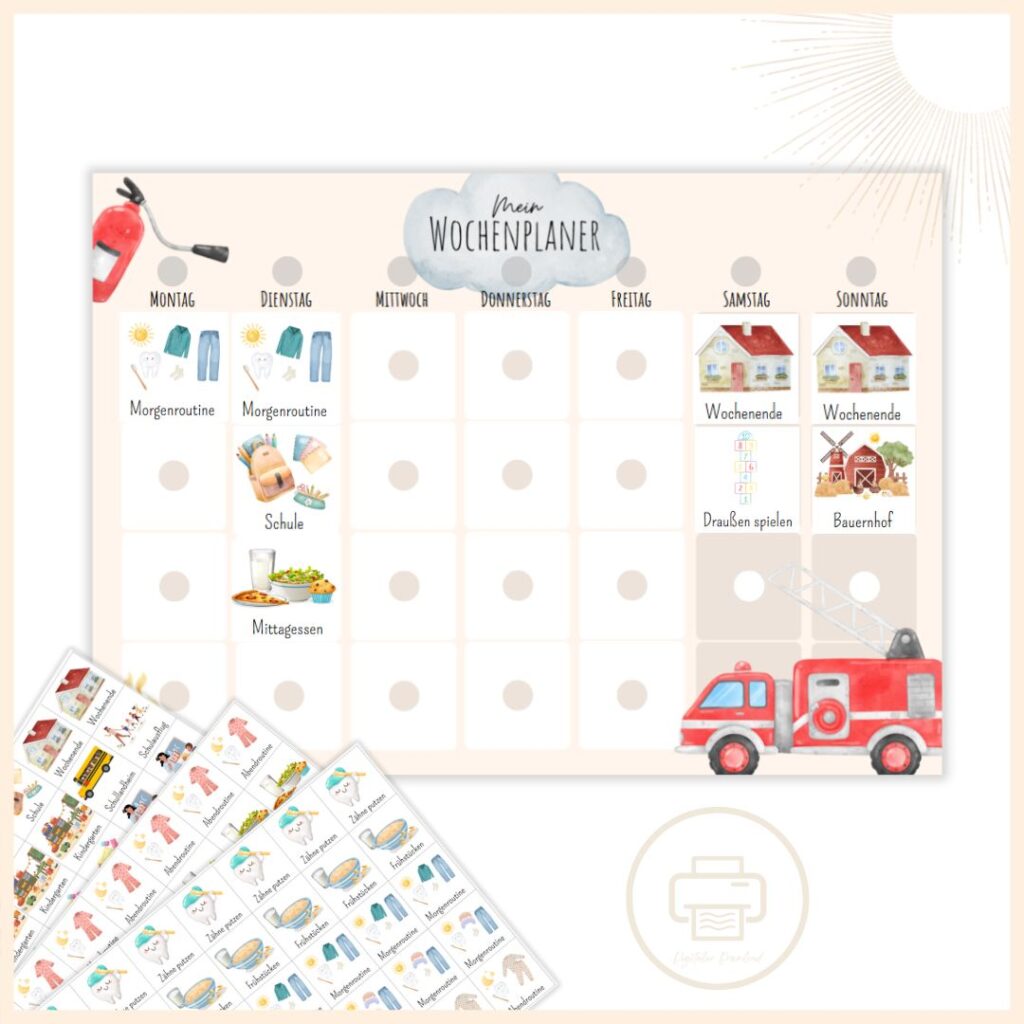 Wochenplan Kinder zum Ausdrucken ️ | DIY | Als PDF ️