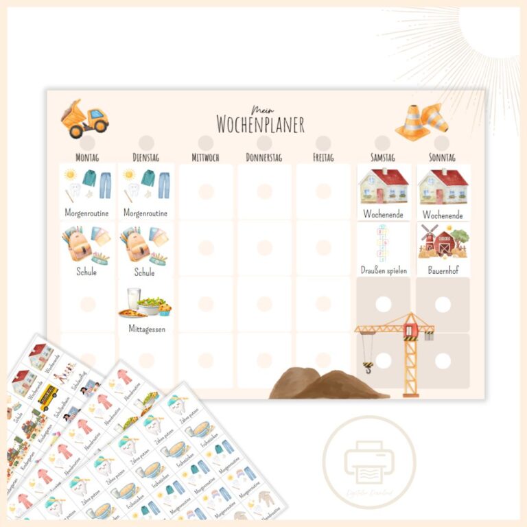 Wochenplan Kinder zum Ausdrucken ️ | DIY | Als PDF ️