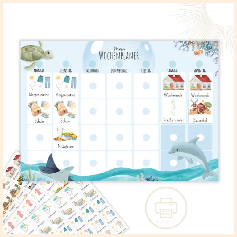 Wochenplan Kinder zum Ausdrucken ️ | DIY | Als PDF ️