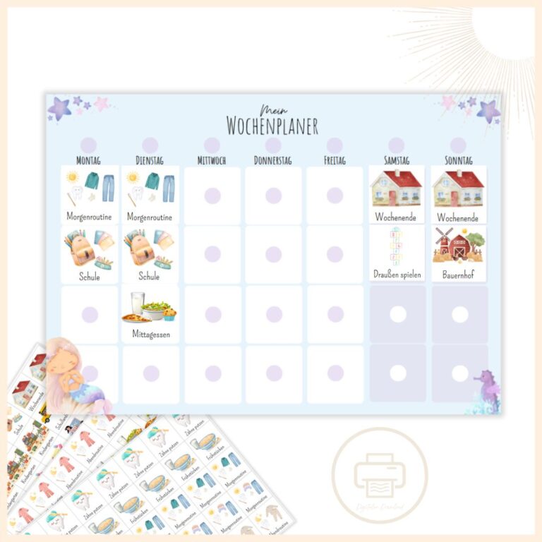 Wochenplan Kinder zum Ausdrucken ️ | DIY | Als PDF ️