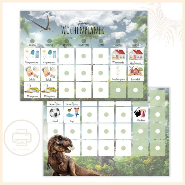 Wochenplan Kinder zum Ausdrucken ️ | DIY | Als PDF ️
