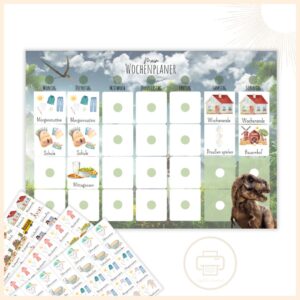 Wochenplaner für Kinder TRex A4