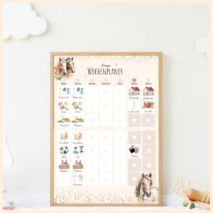 Wochenplaner-Kinder-Pferde